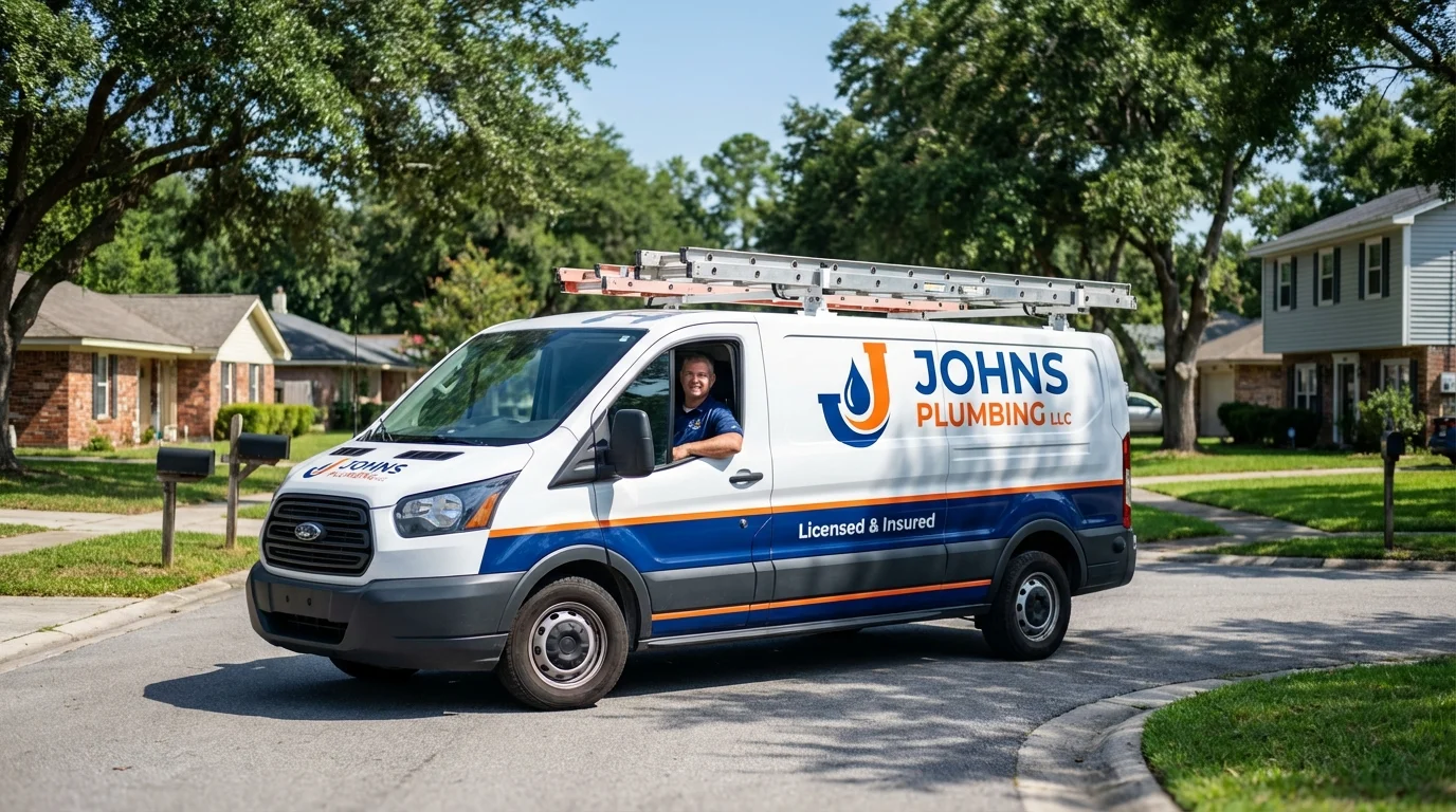 Johns Plumbing LLC service van in Brookfield, WI