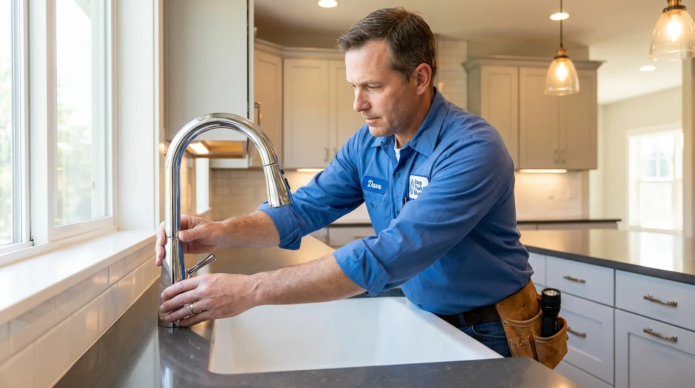 Kitchen faucet installation by Johns Plumbing LLC in Brookfield